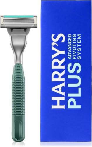 Harrys Plus Razor Handle in Limited Edition Moss including one Harrys Plus Blade