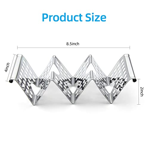 Chbuuero Taco Holders Set Of 4, Taco Stand, Stainless Steel Taco Holder, Each Can Hold 3 Tortillas, With Easy-Access Handle, Fits Microwave, Air Fryer And Oven #TOP1