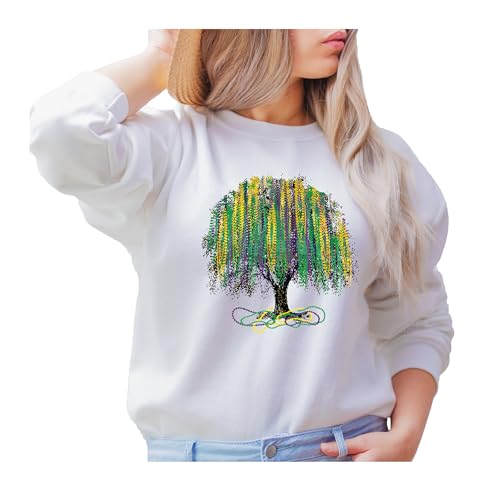 Mardi Gras tree Sweatshirt, Watercolor Mardi Gras Bead Tree,Mardi Gras Carnival Sweatshirt, New Orleans,NOLA Shirt,Fat Tuesday Sweatshirt