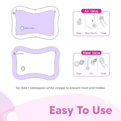 Image of Tummy Time Water Play Mat for Babies Infant Sensory Activity Toy Baby Play pad for Newborn Development Inflatable Floor Toy for 3 to 24 Months, stimulation growth, strengthen baby muscles