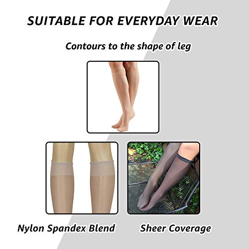 LISSELE Full Support Plus Size Knee High Stockings for Women - Pack of 33