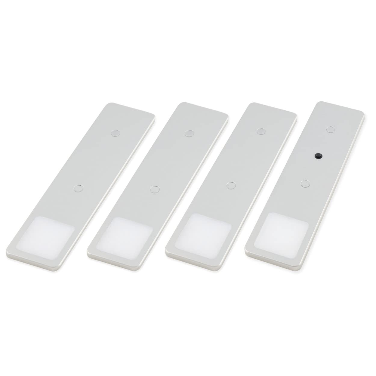 kalb | LED Unterbauleuchten SET Solid2, silbergrau mit mech. Schalter, 3W, 200cm Kabellänge, Auswahl:4er Set warmweiss
