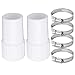 Poweka Manguito Conector de Manguera de Vacío para Piscina 38mm (2 Piezas) con Abrazaderas (4 Piezas) para Mangueras de Vacío Enrolladas en Espiral