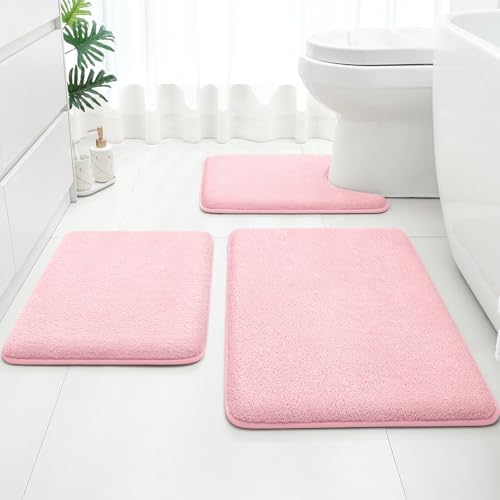 HOMEIDEAS 3-Piece Bath Mat Set