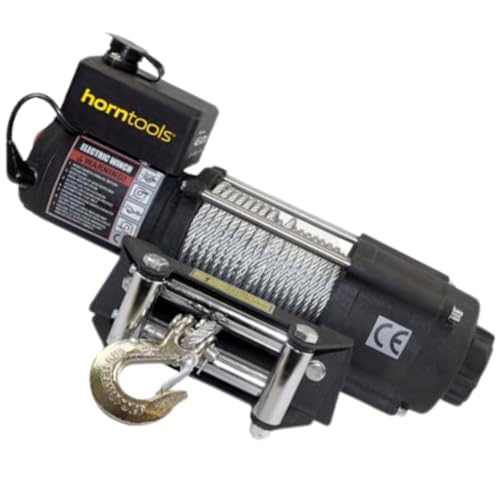 horntools Elektrische Seilwinde Gamma 2.0 Tonnen inkl. Fernbedienung, für ATV, Offroad, Motorwinde Seilzug Elektrowinde (Stahlseil, 24 Volt)
