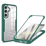 YUEQIAN Cover per Samsung Galaxy A56 5G/Samsung Galaxy A36 5G, 360° Fronte Retro Doppia Cover Transparente Antiurto Custodia con Protezione dello Schermo Integrata Cover Bumper in Silicone. Verde