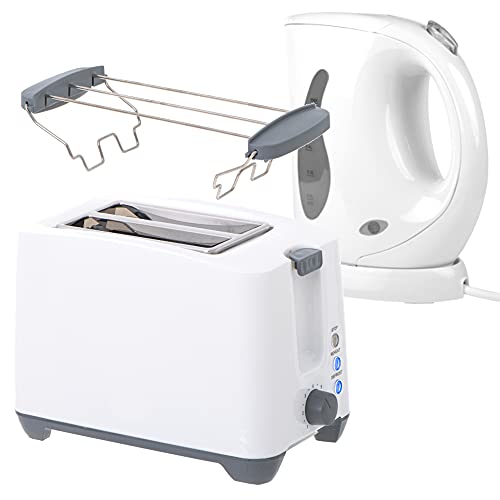 TronicXL 2-Schlitz Toaster mit Brötchen-Aufsatz + 0,6l Wasserkocher Frühstück-Set Frühstücks-Set - Brot Toast mit…