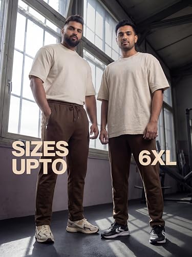 Image of Fflirtygo Mens Straight Fit Track Pants with Zip Pockets | Cotton Joggers Gym | Lower for Men | Sweatpants Sizes Upto 6XL