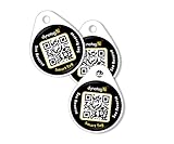 Dynotag Web Enabled Smart Round Laminated Synthetic ID Tag. Property Tag for Bags, Keychain, Personal Items - Multiple Uses, with DynoIQ & Lifetime Recovery Service. 3 UNIQUE Tags