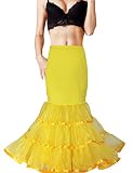 Shimaly Women Mermaid Petticoat Fishtail Underskirt Trumpet Crinoline for Mermaid Wedding Dress (L-XL, Yellow)