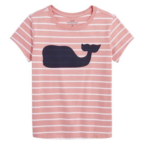 vineyard vines Girls' Striped Whale Short-Sleeve Tee