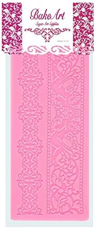 BakeArt Double Silicone Lace Mat, Vines, Cupid Angels & Scrolls Cake Decorating Mold, Decorating Tools for Edible Lace Fondant Mold, Sugar-Lace Cupcake Mat
