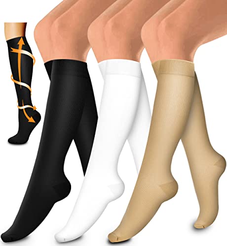 Laite Hebe 3 Pack Medical Compression Sock-Compression Sock For Women and Men Circulation -Best for Running,Nursing,Athletic Sports