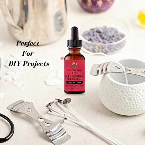 Tropical Holistic 100% Pure Red Raspberry Seed Oil 1 Oz, Premium Natural Oil For Face, Skin, Hair, Hands, Anti-Aging, Flavoring, Shaving, Pimples, Neck #TOP4