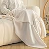 CAI TENG Fleece Throw Blankets Lightweight Warm Soft Cozy Kids Blanket Pet-Friendly Bulk Fleece Blanket Solid for Home, Bed, Sofa, Dorm, Office, Gifts, Outdoor Off-White 6 Pack 50 x 60 inch #2