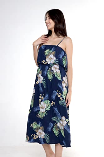 Image of Matchable Family Hawaiian Luau Men Women Girl Boy Clothes in Pineapple Garden Navy