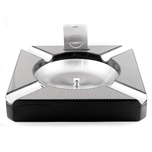 Mrs. Brog Cigar Ashtray With Built-In Cigar Cutter - Holds 4 Cigars - Removable Stainless Steel Bowl - Easy To Clean - Large Ashtray - Perfect Cigar Gift #TOP4