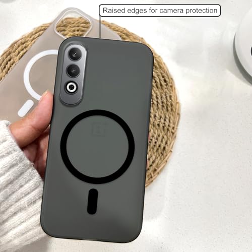 Image of COLORflow Back Cover Compatible with OnePlus Nord CE 4 5G | Black Matte Finish | MAG-Safe | Slim Soft Touch Case with Anti-Slip Grip & Camera Protection