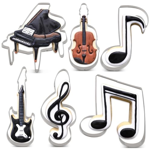 LILIAO 6-Piece Music Cookie Cutter Set