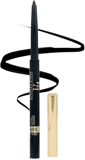 Half N Half One Stroke Defining Auto Eyeliner Kohl Kajal, Smudge &amp; Waterproof, 18hour Long Lasting, Jet Black (0.3g)