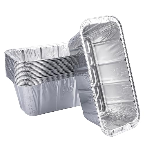 SilvaKoon Blackstone Griddle Grease Tray Liners Disposable Aluminum Foil Drip Pan Liners Compatible with 17 22 28 & 36 Inch Blackstone Griddles (20 Pack) for Rear Grease Tray