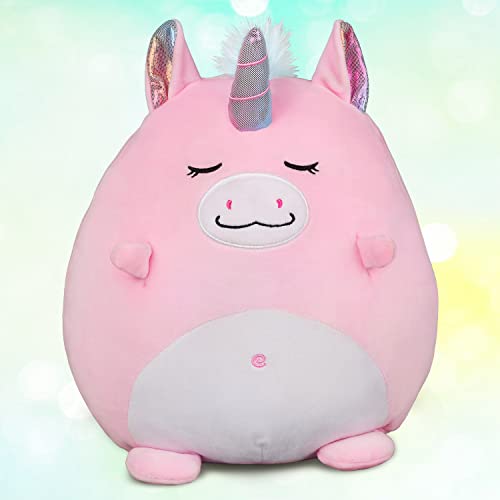 Marsjoy 8" Pink Unicorm Plush Pillow Toy Squishy Stuffed Animal Plushie Pillow Cute Unicorm Huggable Toy Kawaii Soft Cushion For Girl Kid Children's Day Birthdays Christmas #TOP1