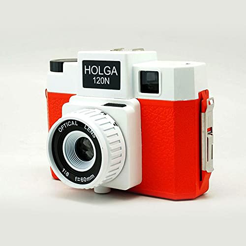 Holga 120N Plastic Medium Format Film Camera (Red/White) Bundle With Ilford Hp5 Plus Black And White Negative Film Iso 400 (120 Roll Film) #TOP6