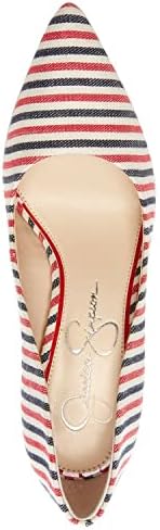 Jessica Simpson Women's Cassani Pointed Toe Dress Pump Cotton Stripe Size 7 Medium | Image 4
