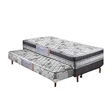 Cama Box Conjugada Solteiro D-28 com Auxiliar 188x88x59 Cinza/Branco