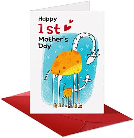 D4DREAM Funny First Mother's Day Card 4" x 6" First Mothers Day Card With Envelop Happy 1st Mothers Day Greeting Card for New Mom Expecting Mom Pregnant Women Sister Mother To Be Cheer First Mothers Day