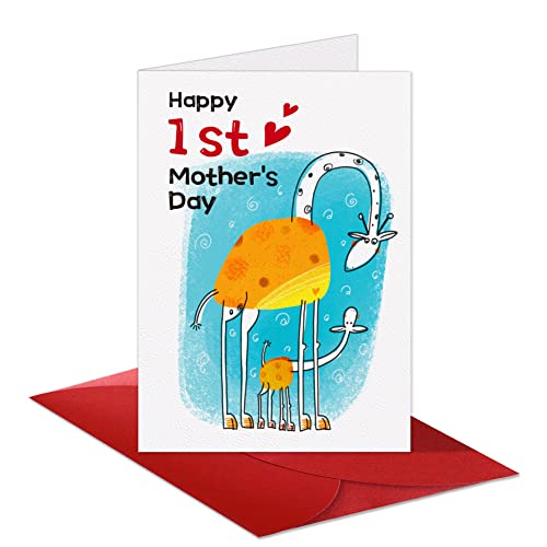 D4Dream Funny First Mother's Day Card 4" X 6" First Mothers Day Card With Envelop Happy 1St Mothers Day Greeting Card For New Mom Expecting Mom Pregnant Women Sister Mother To Be Cheer First Mothers Day #TOP3