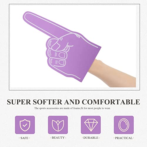 INOOMP 3pcs EVA Giant Foam Fingers 18 Inch Cheerleading Foam Hands Cheering Purple Fingers For Sports Event Cheering Prop - Image 3