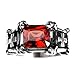 Blisfille Joyería Anillo Hombre Rock Anillo Cruz Caravaca Anillo Titanio Diamante Anillo de Cuadrado Anillo Rojo Talla 22
