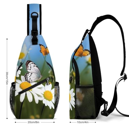Mochila tipo sling blanca para deporte y senderismo miniatura 2