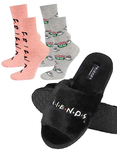 Warner Bros Friends Zapatillas Casa Mujer Invierno Regalos Merchandising 39/40 Friends Zapatillas + Calcetines 35 40 2 Pares