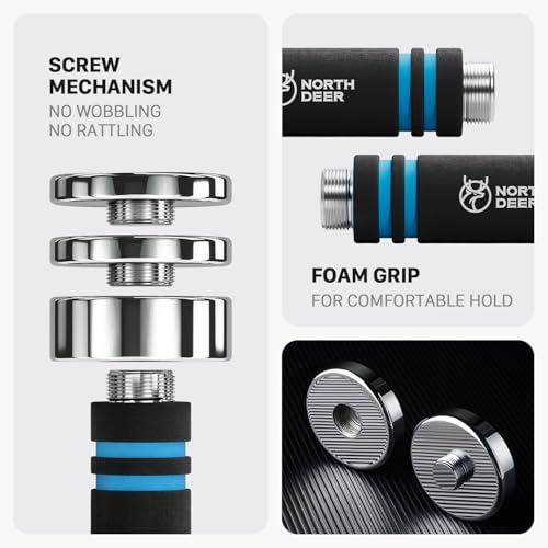 Northdeer Steel Dumbbells Ultracompact Adjustable 2.5kg 5kg 7.5kg 10kg 15kg 25kg Chrome Dumbbell with Foam Handles Home Gym Workout (Choice of Size) - Image 4