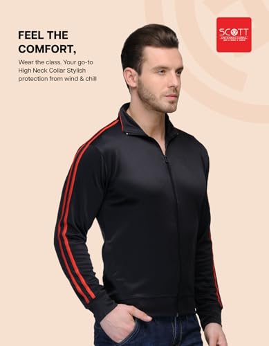 Image of Scott International Jackets for Men | Winter wear | Men's Polyester Full Sleeve Zip with Pocket | Men Jackets