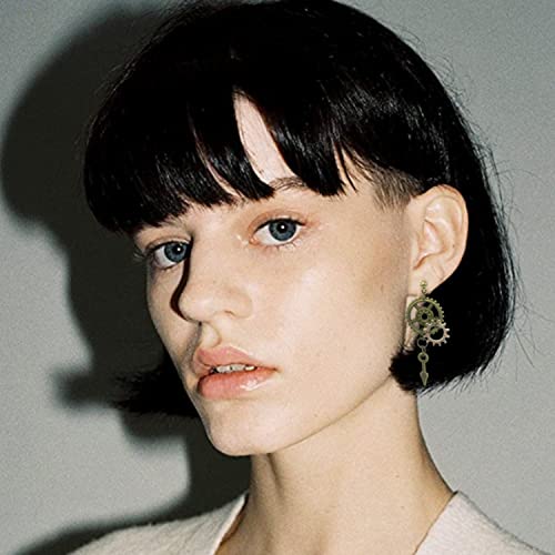 QUPENGXU Steampunk Vintage Clockwork Earrings Handmade Retro Clock Gear Drop Dangle Earrings For Women And Men4