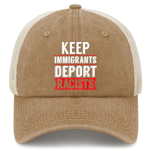 Keep Immigrants Deport Racists Fist Women Men Kids Sun hat Golf Cap for