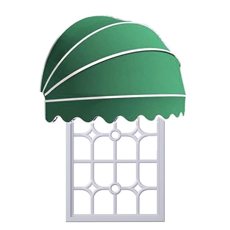Auvent en forme de dôme vert 110 cm pour fenêtre et porte de maison