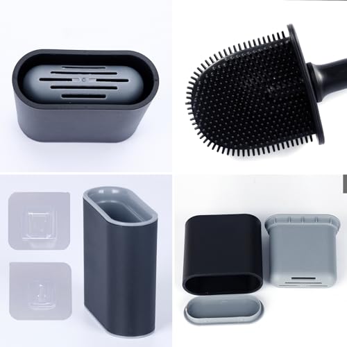 Image of rv Essentials, RV Toilet Brush, Toilet Brush Silicone Won't Damage Toilets, Wall Mounted Toilet Brush-Anti-Roll, Anti-Drip Design, Suitable for RV Travel Trailers and Campers, Made by RVers for RVers