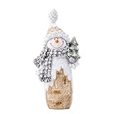 Galiyen Snowman Christmas Decorations, Snowman Figurines Ornaments with LED Lights for Christmas Decor, 9.4' Resin Snowman Statues for Table Top Centerpiece Fireplace Mantle and Shelf