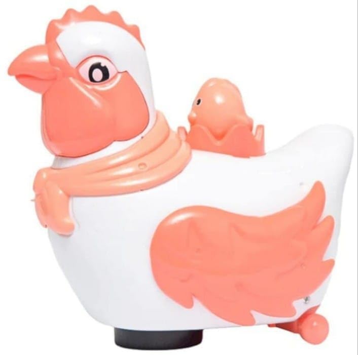Kmc kidoz Musical Egg Laying Hen Toy for Kids, Battery Operated Chicken with Lights Music, Farm Animal, for Kids