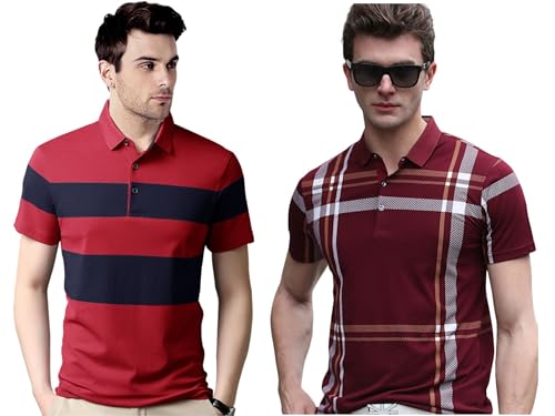 Image of Noble Monk Men's Polycotton Regular Fit Polo T-Shirt Half Sleeves |Polo Collar | Casual T-Shirt