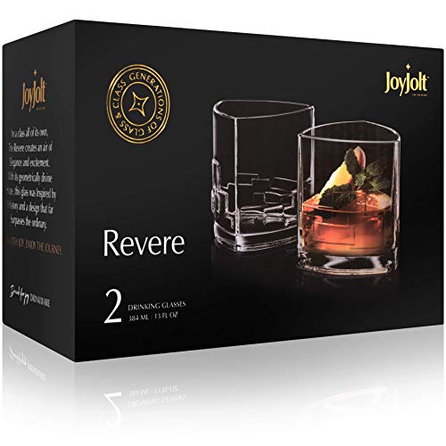 image for JoyJolt Revere Drinking Glasses, Old Fashioned Glasses 13-Ounce, Ultra