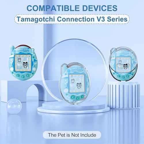 Image of for Tamagotchi Connection Case, Clear Hard PC Drop-Proof Protective Cover, Transparent Portable Carrying Storage Case for Tamagotchi Connection Accessories (Cover Only), Translucent Blue