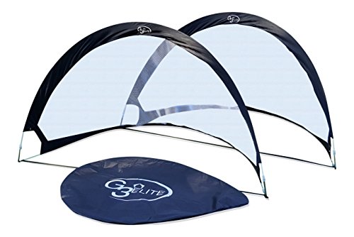 G3ELITE 5 Footer Soccer Goal Pair with Carry Case, Pop Up Foldable Net