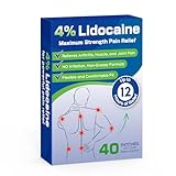 Uposiut Lidocaine 4% Patches - Extra Strength Lidocaine Patches (40 Patches), for Neck, Shoulder, Back, Knee, and Ankle Muscles, 12-Hour Effectiveness-A001L