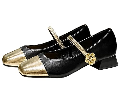Chaussures de marche respirantes Ulalaza pour femmes avec gros bloc pompes habillées solides