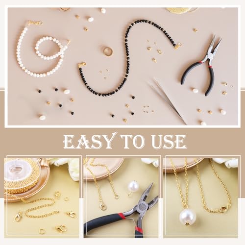 TOAOB 15M Necklace Chains Jewelry Making Chains Kit 2mm for Bracelet Necklace Accessories DIY Craft Gold Silver Bronze in Colour with Bulk Lobster Clasps and Jump Rings